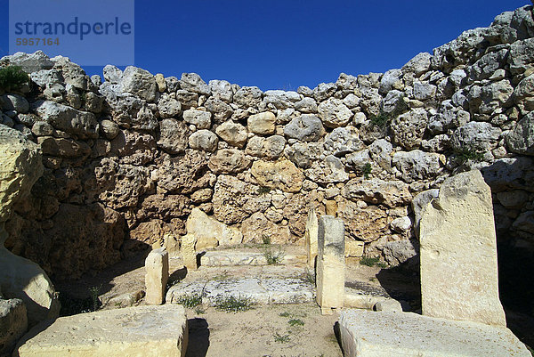 Ggantija Tempel  UNESCO Weltkulturerbe  Xaghra  Gozo  Malta  Mediterranean  Europa