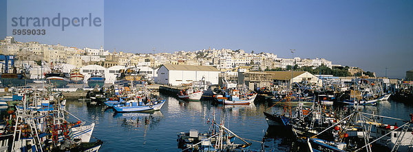 Alte Medina aus dem Hafen  Tanger  Marokko  Nordafrika  Afrika