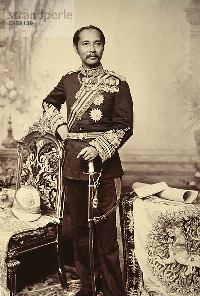 König Chulalongkorn (Rama V.)  der fünfte König der Chakri-Dynastie von Thailand  lebte von 1853 bis 1910  Thailand  Südostasien  Asien