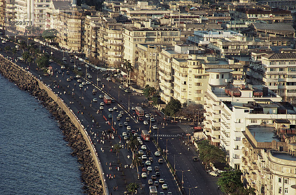 Marine Drive  Stadt Bombay (Mumbai)  Indien  Asien