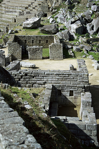 Prinzipal-Tempel  Website der Inka  Machu Picchu  UNESCO Weltkulturerbe  Peru  Südamerika