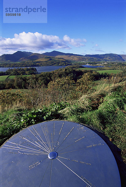 Keswick aus Castle Head  Borrowdale  Seenplatte  Cumbria  England  Vereinigtes Königreich  Europa