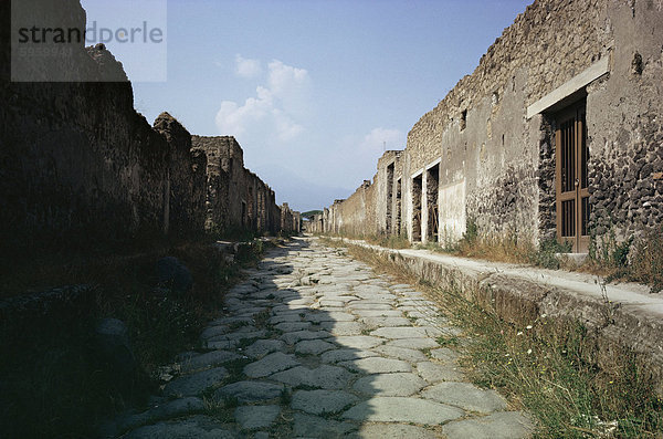 Gepflasterte Straße  Pompeji  UNESCO World Heritage Site  Campania  Italien  Europa