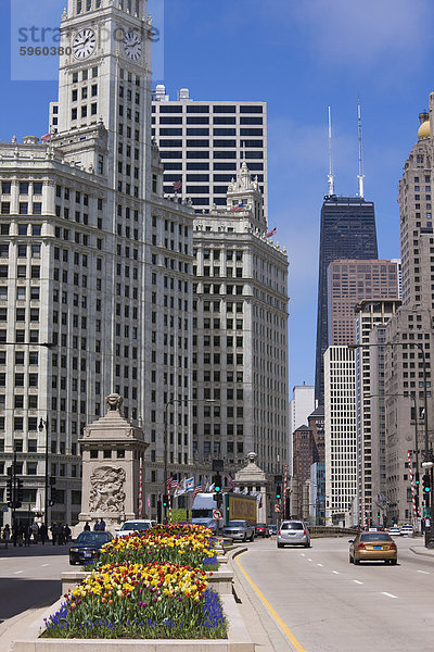 Das Wrigley Building am North Michigan Avenue  Chicago  Illinois  Vereinigte Staaten von Amerika  Nordamerika