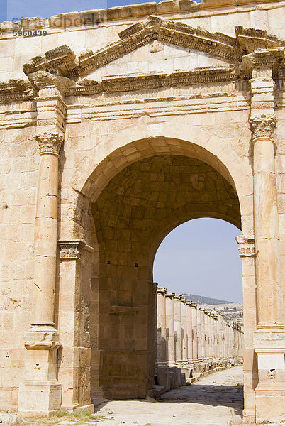 North Gate  Jerash (Gerasa) ein Roman Dekapolis-Stadt  Jordan  Naher Osten