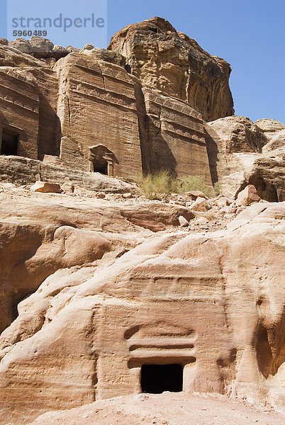 Nekropolen  Fassade Street  Petra  UNESCO World Heritage Site  Jordanien  Naher Osten