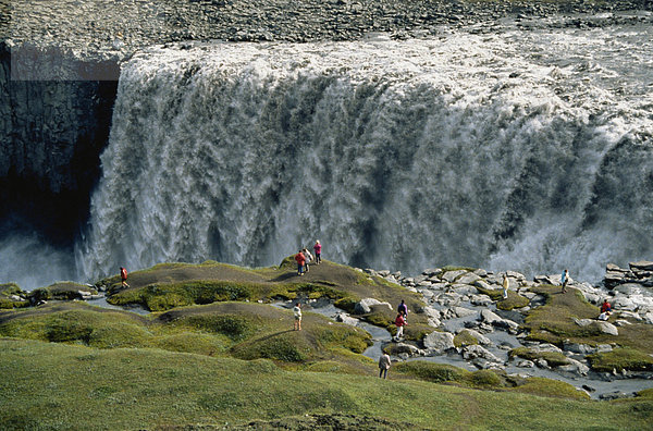 Dettifoss  der größte Wasserfall Europas auf Jökulsá ein Fjollum Fluss  Island  Polarregionen