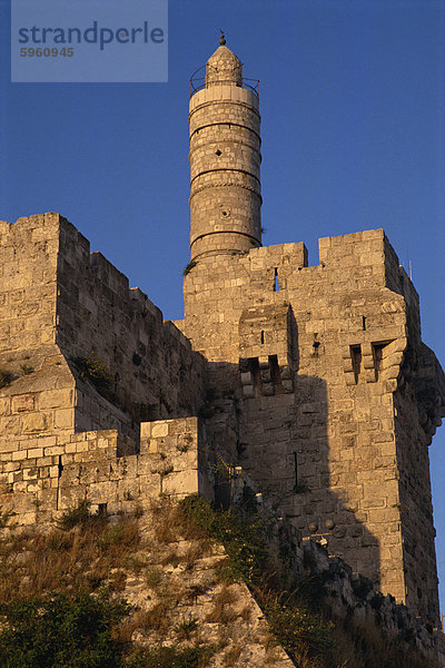 Wände und die Zitadelle von David in Jerusalem  Israel  Nahost