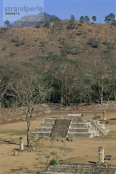 Große Plaza und Tempel A  Copan  UNESCO World Heritage Site  Honduras  Mittelamerika