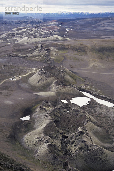 Fissur Schlot mit Spritzer Zapfen mit Laki Vulkan  Island  Polarregionen