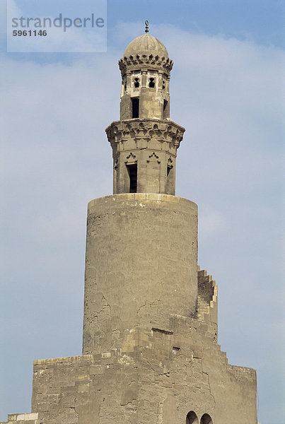 Das Minarett der die Ibn-Tulun-Moschee  UNESCO Weltkulturerbe  Kairo  Ägypten  Nordafrika  Afrika