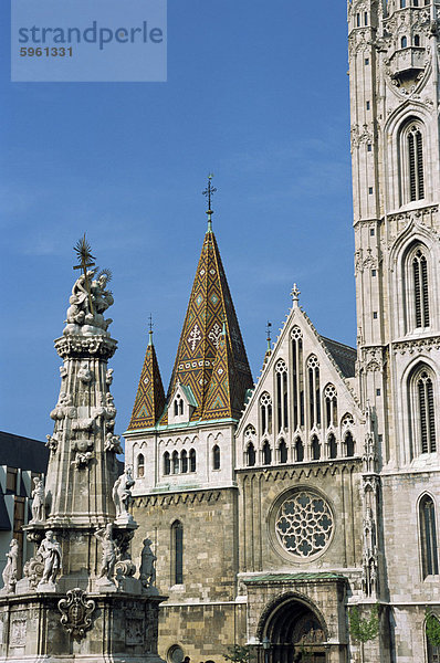 Kirche von Matyas Templom (Matthiaskirche) in der Budaer Burg  der alten Stadt  Budapest  Ungarn  Europa