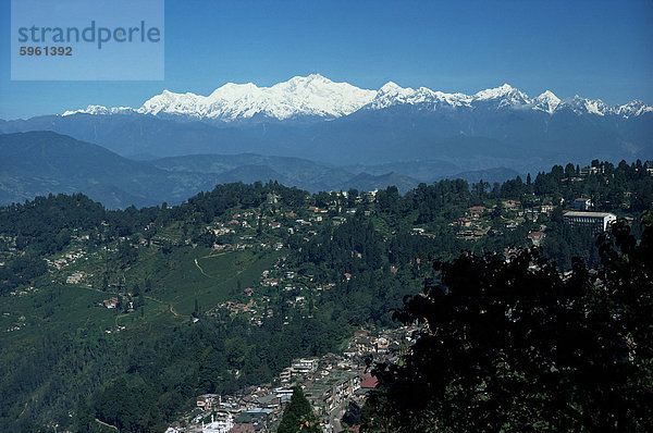 Kanchenjunga massiv gesehen von Tiger Hill  Darjeeling  Westbengal Zustand  Indien  Asien