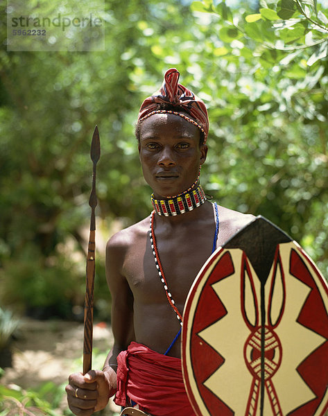 Masai Krieger  Kenia  Ostafrika  Afrika