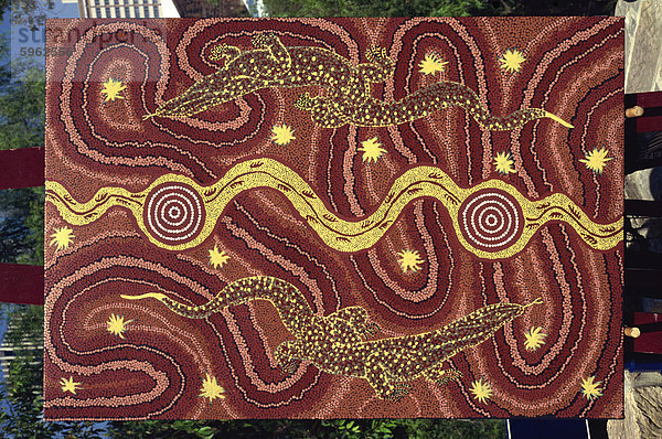 Traum Gemälde des Stammes Walpiri Aborigines  Australien  Pazifik