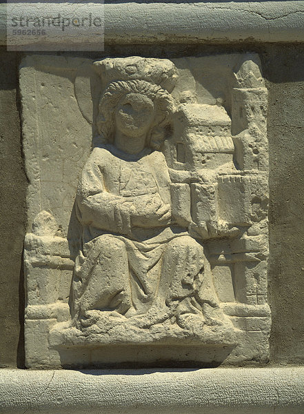 Ein Relief der Heiligen Euphemia  14. Jahrhundert Märtyrer  Rovinj  Kroatien  Europa
