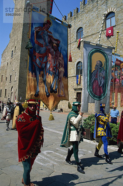 Mittelalterliche Parade  Arezzo  Toskana  Italien  Europa