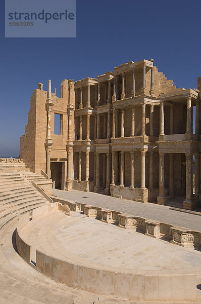 Römisches Theater  Sabratha Roman Site  UNESCO Weltkulturerbe  Tripolitanien  Libyen  Nordafrika  Afrika