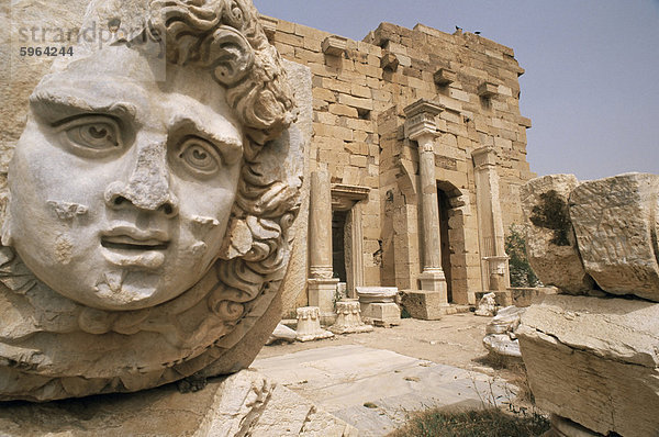 Septimius Severus (Septimius Severus) Forum  Leptis Magna  UNESCO Weltkulturerbe  Tripolitanien  Libyen  Nordafrika  Afrika
