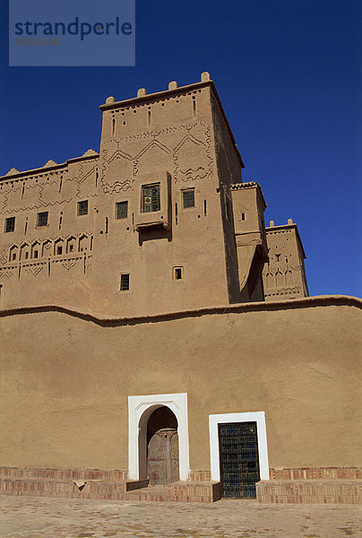 Aussenansicht der Taourirt Kasbah  Ouarzazate  Marokko  Nordafrika  Afrika