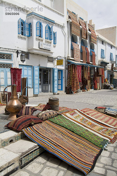 Teppich-Markt  Kairouan  Tunesien  Nordafrika  Afrika