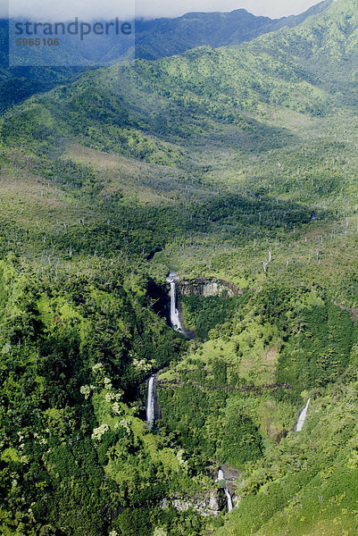 Luftbild des Inneren der Insel Kauai  einschließlich Waimea Canyon  Hawaii  Vereinigte Staaten von Amerika  Nordamerika