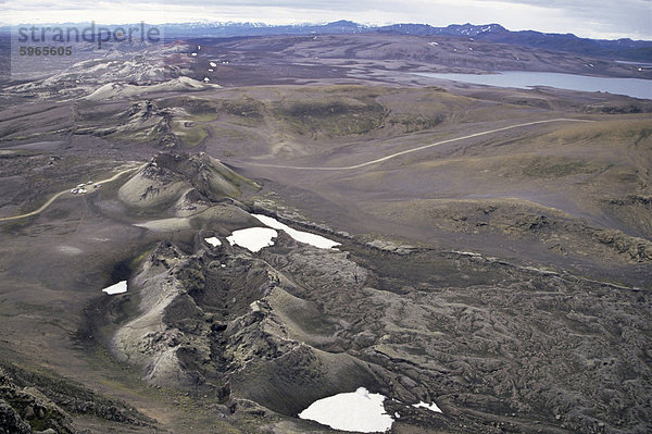 Fissur Schlot mit Spritzer Zapfen mit Laki Vulkan  Island  Polarregionen