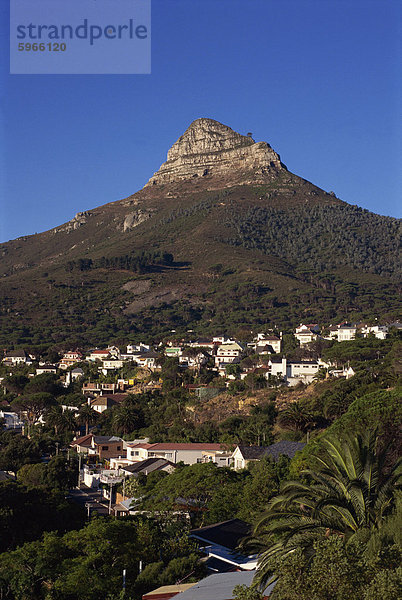 Löwenkopf Kopf Berg- und Camps Bay  einem Vorort von Kapstadt  Südafrika  Afrika