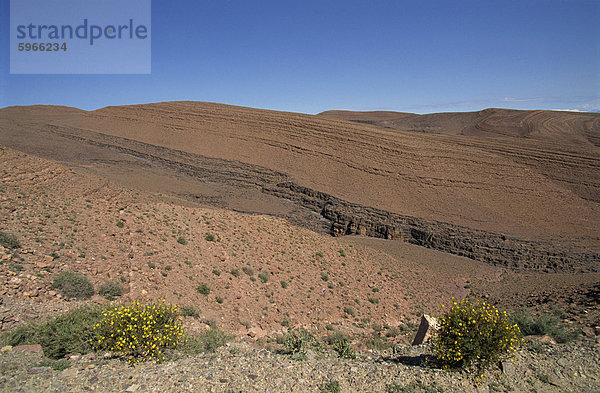 Aride Landschaft das Draa-Tal  zwischen Ouarzazate und Tamenougalt  Marokko  Nordafrika  Afrika