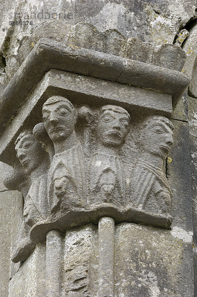 Geschnitzte Planausschnitt Kilfenora Kathedrale  County Clare  Munster  Irland  Europa