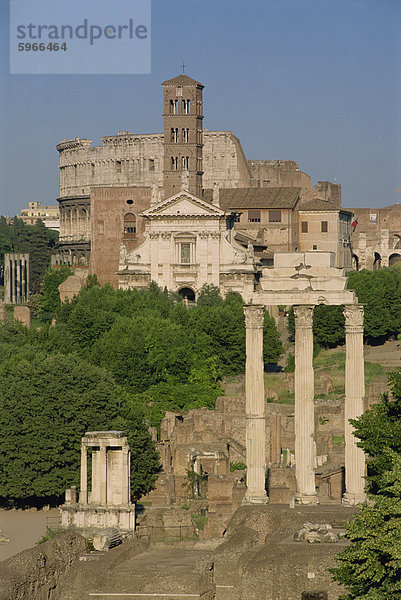 Das Forum Romanum (Foro Romano) und Kolosseum  Rom  Latium  Italien  Europa