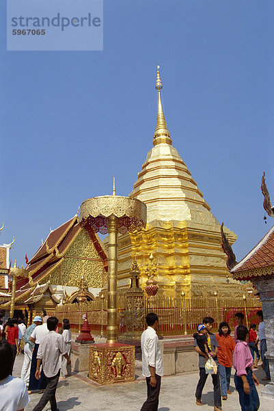 Wat Phra  dass Doi Suthep  in der Nähe von Chiang Mai  Thailand  Südostasien  Asien