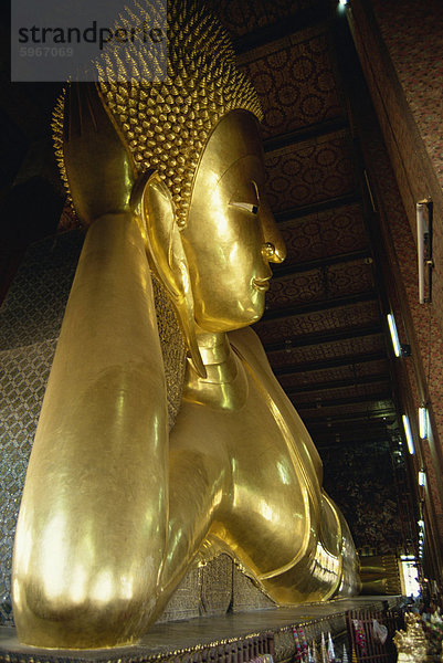 Liegender Buddha  Wat Po  Bangkok  Thailand  Südostasien  Asien