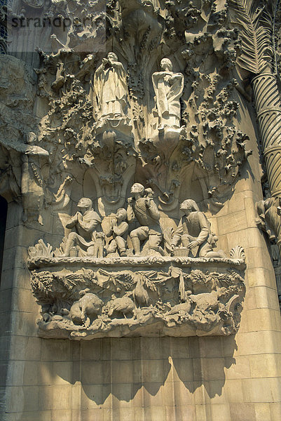 Detail  Gaudí 's Kathedrale Sagrada Familia  Barcelona  Katalonien  Spanien  Europa