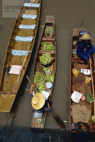 Schwimmende Markt Damnoen Saduak  Bangkok  Thailand  Südostasien  Asien