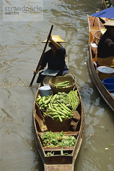 Schwimmende Markt Damnoen Saduak  Bangkok  Thailand  Südostasien  Asien