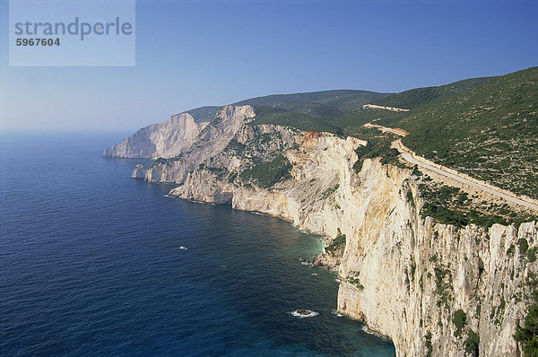 Europa Steilküste Küste Meer Griechenland Griechische Inseln Ionische Inseln Kefalonia
