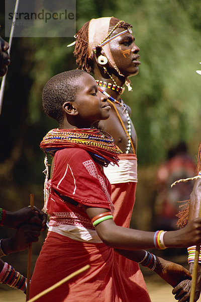 Samburu tanzen  Kenia  Ostafrika  Afrika