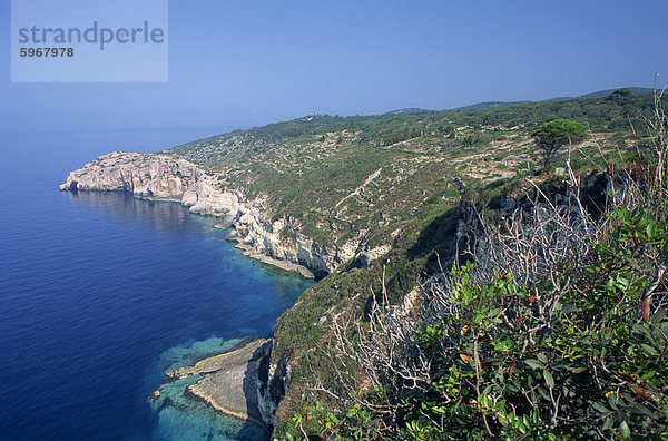 Europa Küste Hintergrund Griechenland Griechische Inseln Landspitze Ionische Inseln