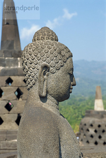 Detail  buddhistische Tempel Borobudur  UNESCO Weltkulturerbe  Java  Indonesien  Südostasien  Asien