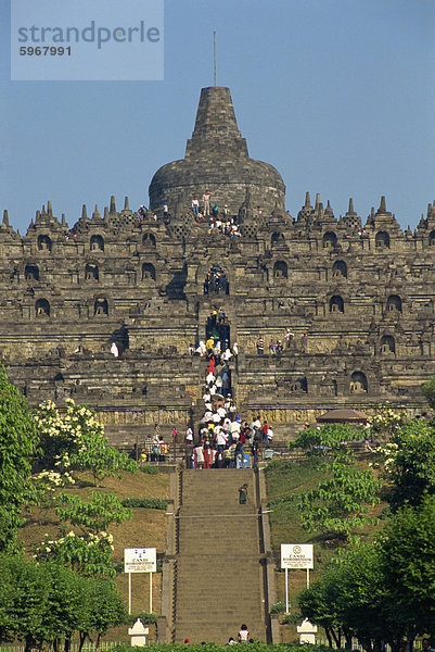 Buddhistische Tempel Borobudur  UNESCO Weltkulturerbe  Java  Indonesien  Südostasien  Asien