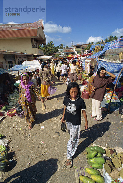 Markt in der Nähe von Toraja Region  Sulawesi  Indonesien  Südostasien  Asien