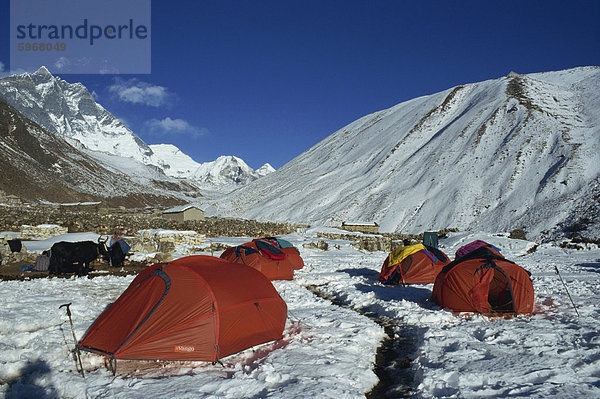 Zelten in Dingboche  Everest Region  Nepal  Asien