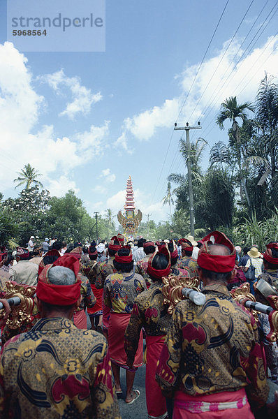 Beerdigung Prozession  Bali  Indonesien  Südostasien  Asien