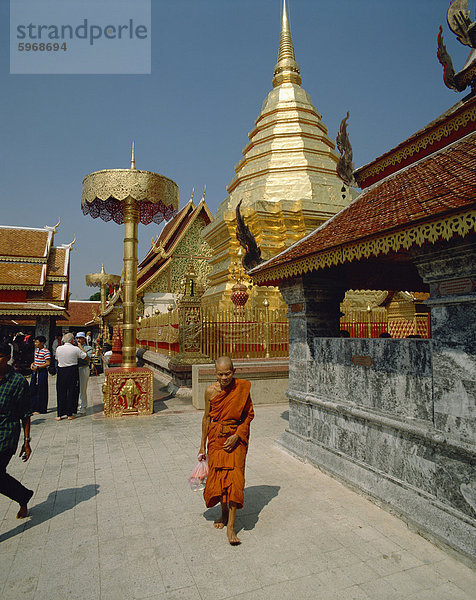 Wat Phra  dass Doi Suthep Tempel  in der Nähe von Chiang Mai  Thailand  Südostasien  Asien