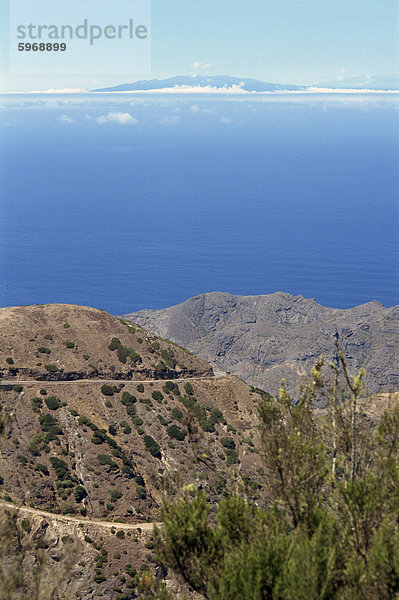 Südostküste der Insel mit Las Palmas im Hintergrund  La Gomera  Kanaren  Spanien  Atlantik  Europa