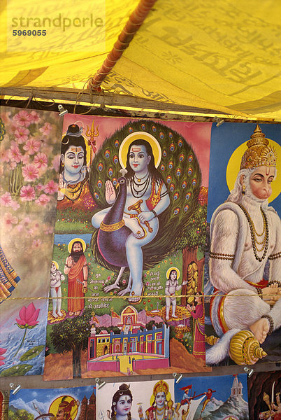 Religiöse Bilder bei Rindern fair in der Nähe von Dechhu  Rajasthan  Indien  Asien
