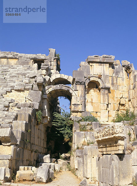 Amphitheater  antike Lykische Ruinen  Myra  Anatolien  Türkei  Kleinasien  Asien