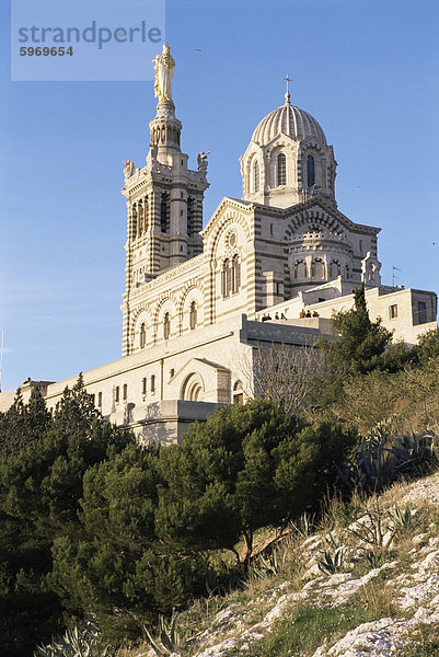 Notre Dame De La Garde  Marseille  Bouches-du-Rhone  Provence  Frankreich  Europa