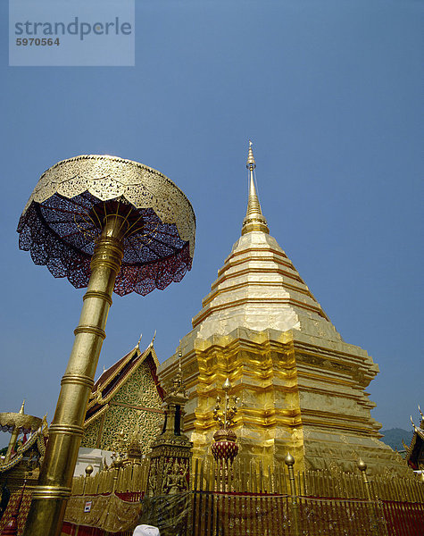 Wat Phra  dass Doi Suthep Tempel in der Nähe von Chiang Mai  Thailand  Südostasien  Asien